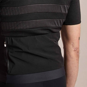 Maillot de Ciclismo Negro de Manga Corta para Hombre, Ropa Deportiva, Top de Ciclismo con Cremallera Frontal Completa y Diseño de Panel de Malla - Product Image 5