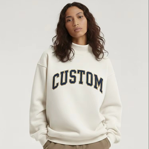 Sudadera de Invierno para Mujer, Estilo Hip Hop, Cuello Alto, Oversize, Personalizable, de Poliéster/Algodón, Venta Caliente - Product Image 1