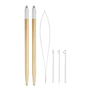 Kit de pinzas profesionales para extensiones de cabello de salón con múltiples herramientas de instalación para trabajos de extensiones de cabello con microperlas y anillos nano. - Product Image 4