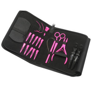 <b>Pink</b> Color Hair Extension <b>Tools</b> Stainless Steel Pliers <b>Set</b> Micro Beads- Professional Hair Extension <b>Tools</b> Bead Remover Plier - Product Image 1