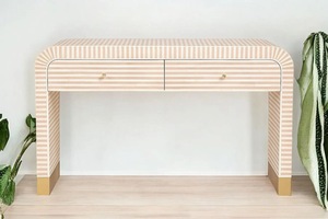 ILAHI's Bone Inlay <b>Drawer</b> Modern Design Agate Detailing <b>Storage</b> Portable Home Furniture - Product Image 2
