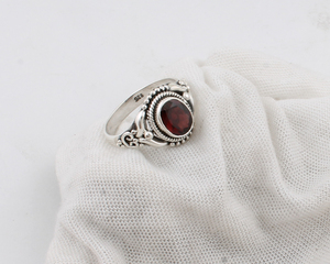 925 Sterling <b>Silver</b> Amethyst Classic Beaded Oval Gemstone <b>Ring</b> Bezel Set Women's Wedding Engagement Jewelry Wholesale - Product Image 2