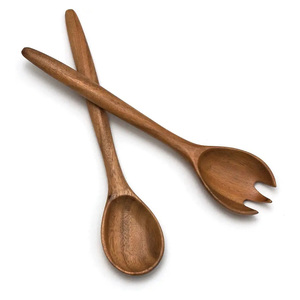 Natural Solid Acacia Wood Salad Server Resin Salad Server Hotel Ware <b>Kitchen</b> Ware Restaurant Dinner Ware <b>Table</b> Decor Salad Tools - Product Image 2