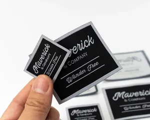 Custom Polyester <b>Fabric</b> Labels 3D Embossed Logo Heat Transfer Printing <b>Machine</b> for Garment Clothing Woven End Fold Type - Product Image 3