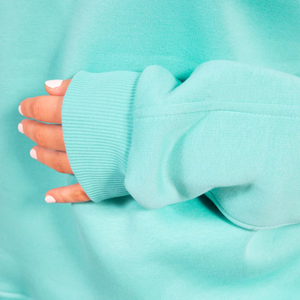 Nouvelle Collection : Sweat-shirts en molleton de coton personnalisables pour femme, coupe oversize à épaules tombantes, manches longues, col montant, coupe carrée, tricotés - Product Image 2