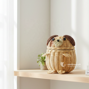 Panier tressé en forme d'animal mignon, bac de rangement en fibres végétales, organisateur de jouets pour chambre d'enfant, chambre à coucher, décoration intérieure - Product Image 6