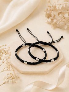 Bracelet de cheville tressé réglable en fil noir pour femme, idéal pour le quotidien - Product Image 5