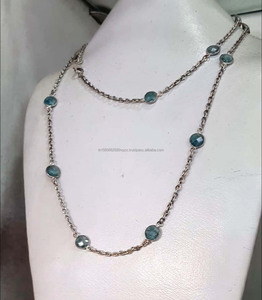 Collar con colgante de corazón de piedras preciosas de circón de 20mm hecho a mano con cadena de eslabones de 22 pulgadas estilo Vintage de buena calidad para regalo de boda de mujer - Product Image 3