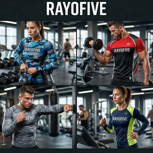 Custom Mens Rash Guard <b>Compression</b> <b>Shirt</b> Direct Injection Heat-Transfer Printed + 100% Polyester Sun Protection Athletic - Product Image 5