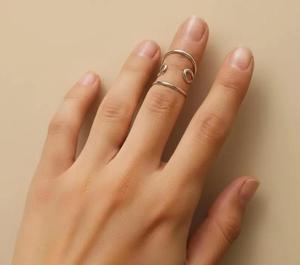 Sterling Silver Plated Arthritis Splint <b>Ring</b> EDS Support <b>Adjustable</b> <b>Ring</b> - Product Image 5