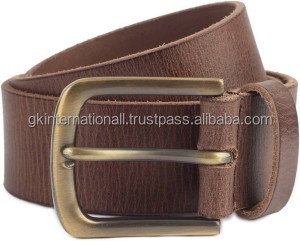 Cinturón marrón informal de cuero genuino hecho a mano para hombre en todos los tamaños y colores personalizados con hebilla de aleación de zinc - Product Image 3