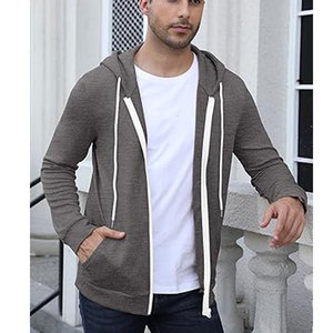 Sweat-shirt à capuche blanc à fermeture éclair avec logo Next Level Slim Fit Tops Sweats à capuche à fermeture éclair de qualité - Product Image 1