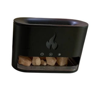Diffuseur d'huiles essentielles en sel de l'Himalaya avec effet flamme |   Humidificateur silencieux et lumière d'ambiance - Product Image 1