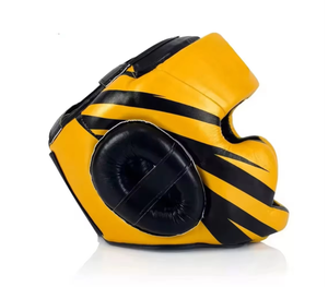 Protector de Cabeza de Boxeo de PU Amarillo, Equipo de Entrenamiento Protector, Ajustable para Todas las Estaciones, Protección Facial - Product Image 5