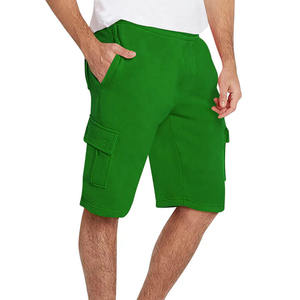 Shorts décontractés en coton pour hommes, tissu molletonné épais, couleur unie, taille élastique, personnalisable OEM - Product Image 3
