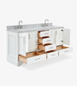 Meuble de salle de bain sur mesure Mary 73 pouces avec double vasque, 3 options de finition, fabricant OEM Vietnamien - Product Image 4