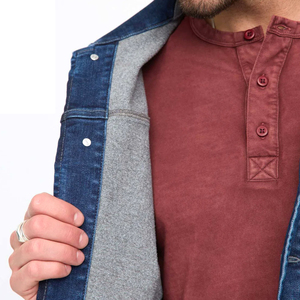Wholesale Fashionable Men's High Quality <b>Custom</b> <b>Denim</b> <b>Jacket</b> 100% Cotton Breathable Waterproof Summer Solid Customizable Color - Product Image 5
