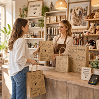 Sacs cadeaux en papier kraft brun recyclé écologiques en gros avec laminage pour les cadeaux de fête et l'emballage des collations