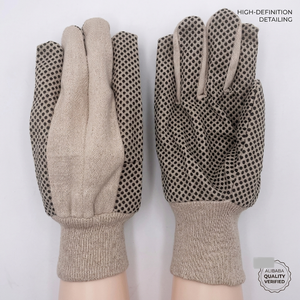 Hot DOT Canvas Cotton PVC Anti-Slip Latex-Free Knitwrist Polka Dot Palm Safety Protection Industrial Multi-Purpose Heavy Duty - Product Image 4