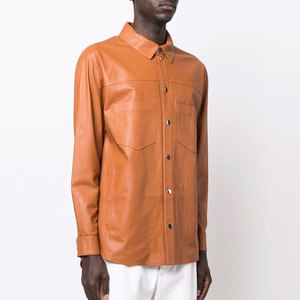 Elegant Casual Breathable Eco-Friendly Leather <b>Shirt</b> with Modern Styling and Practical Everyday Comfort Regular Sleeve Length - Product Image 4