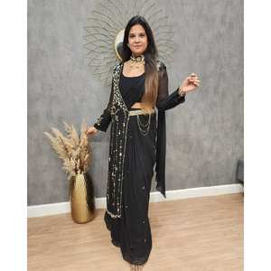 Magnifique Saree brodé pour les soirées Améliorez votre look - Product Image 4