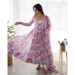 Hermoso vestido de fiesta y pantalón talla XS Anarkali con Dupatta - Product Image 1