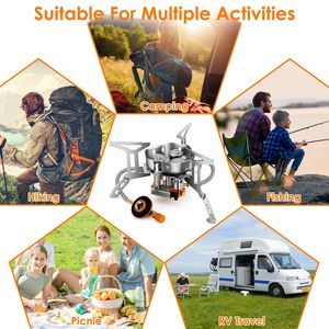 Estufa de Camping Portátil de 4000W, Plegable, Potente, de Gas, con Encendido Piezoeléctrico y Estuche de Transporte para Excursionismo y Actividades al Aire Libre - Product Image 6