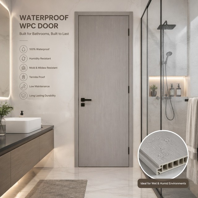 Waterproof WPC Termite Proof Eco Friendly Interior Door Frame for Residential and Commercial Construction Projects