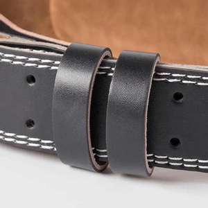 Ceinture de musculation en cuir premium avec boucle à ardillon, ceinture de soutien lombaire robuste pour entraînement de force, fabrication OEM - Product Image 4