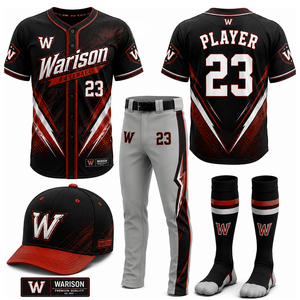 Customized Baseball Uniform Complete Set With Socks And Caps Plus Size Unisex Quick Dry Baseball Training Uniform Kit - Product Image 4