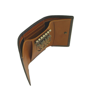 Top Quality Castello Unisex Key Holder <b>Wallet</b> Genuine Cowhide Vegetable Tanned Leather S/Snap New Release 5 Colors Polyester - Product Image 5