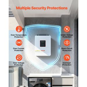 Inversor Solar Híbrido de 4000W 24V DC 230V AC 120A con Controlador Solar MPPT, Inversor de Corriente de Onda Sinusoidal Pura, Cargador Integrado de 24V - Product Image 6