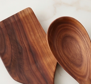 Ensemble d'ustensiles de cuisine en bois sculpté à la main, design bohème, cuillères et spatules réutilisables pour le camping et la salle à manger - Product Image 2