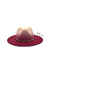 Sombrero Fedora Cálido de Otoño Invierno para Hombre, Sombrero Británico para Mujer, de Ala Ancha, Estilo Retro, de Lana, Bicolor, que Cambia de Color - Product Image 2