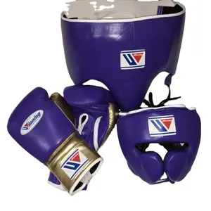 New high quality cow hide leather sparring training bag winning boxing gloves set