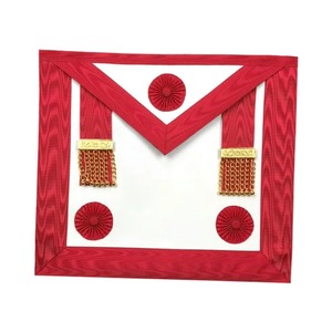 Delantal de Cuero para Maestro Masón del Rito Escocés, Rosetas Turquesa Moiré Hechas a Mano, Forma Cuadrada, Personalizable, Logotipo Personalizado de Alta Calidad - Product Image 1