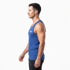 Men's Sports Training Tank <b>Top</b> <b>Blue</b> Lightweight Sleeveless Gym <b>Vest</b> Crew Neck Fitness Workout Apparel - Product Image 3