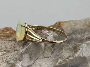 แหวนเงินแท้ชุบทองคำขาวดีไซน์หรูหรา ประดับด้วยพลอยอะเมทิสต์สีเขียวทรงรีเหลี่ยมเจียระไน สไตล์วินเทจ - Product Image 5