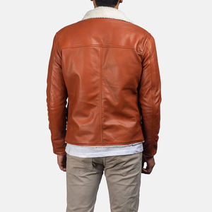 Chaqueta de Cuero Genuino para Hombre, de Alta Calidad y Bajo Precio, Talla Grande, Estilo Motero, Casual, Impermeable, Ecológica, con Logotipo Frontal, para Invierno - Product Image 2