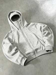 Sweat à capuche blanc de haute qualité pour homme, double capuche, 100% coton molletonné, 450 GSM, vente en gros, personnalisable - Product Image 1