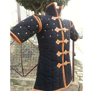 Custom Handmade Medieval Padded Gambeson Cotton Coat Thick Aketon <b>Jacket</b> With Leather Straps Cosplay Uniform - Product Image 3