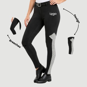 Pantalon d'équitation haut de gamme pour femmes avec patchs en silicone aux genoux |   Pantalons d'équitation confortables, extensibles, durables, performance professionnelle - Product Image 1