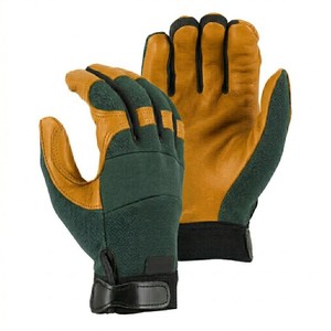 Guantes de Jardinería Resistentes, Palma de Cuero Sintético, Dorso de Spandex, Muñeca Ajustable, Reforzados, Guantes de Seguridad para Trabajo, Europa - Product Image 4