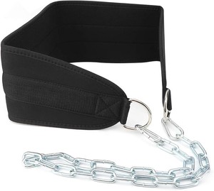 Custom Logo Heavy Duty Neoprene Mesh Dipping <b>Belt</b> with Steel Chain for Weightlifting & Strength Training - Product Image 5