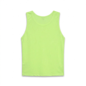Débardeur unisexe vert lime sans manches, col rond, 100 % polyester, anti-humidité, vêtement d'été, coupe classique, couleur unie - Product Image 3
