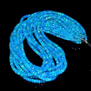 Cuentas de ópalo natural de Paraíba etíope facetadas en forma de rondel para la fabricación de joyas, 4-5 mm, ópalo de fuego Welo brillante, venta al por mayor, 16 pulgadas - Product Image 3