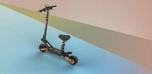 Trottinette électrique pliable G2 Pro - Pneus sous vide de 9 pouces, siège amovible, tige réglable, freins à double disque, suspension intégrale, 15 Ah, usage urbain - Product Image 6