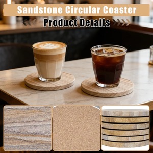 Ensemble de sous-verres ronds en bois, diamètre 300 mm, antidérapants, design moderne pour la maison, le bureau, la table - Product Image 4