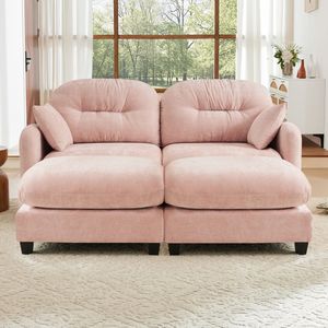 Divani Sezionali in Tessuto Chenille Premium con Cuscini Morbidi, Design Trapuntato e Plissettato, Alta Densità, Ergonomici per Soggiorno - Product Image 3