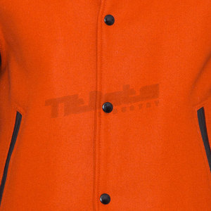 Chaqueta Letterman de Diseño Nuevo en Color Sólido para Hombre, con Mangas de Cuero, Ropa de Calle Abrigada - Product Image 6